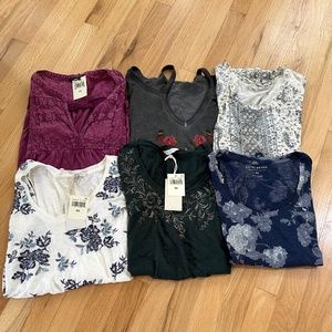 6 (SIX) Lucky Brand Shirts - Size XS - Brand new with original tags!!!